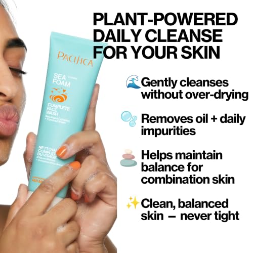Pacifica Sea Foam Face Wash - Daily Gentle Cleanser for Oily Skin