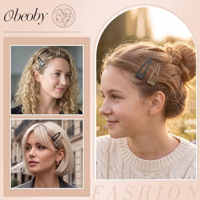 20Pc Metal Snap Hair Clips for Women Girls with Storage Box