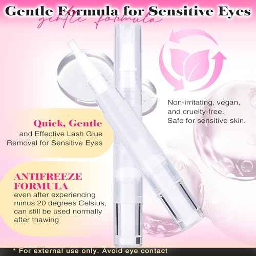 FANXITON Eyelash Glue Remover 5ML Cluster Lash Bond and Seal Glue Remover for Individual Cluster Lashes Remover with Soft Eyelash Brush Self Use at Home