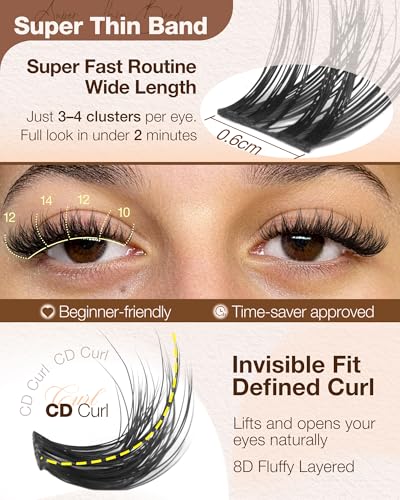 Wispy Lash Clusters 10mm 12mm 14mm Natural Fluffy Eyelash Extensions