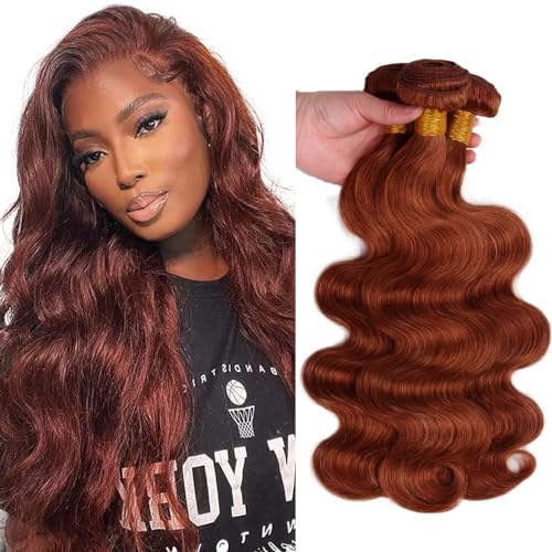 Reddish Brown Body Wave Human Hair Bundles - 330g 18-22 Inch