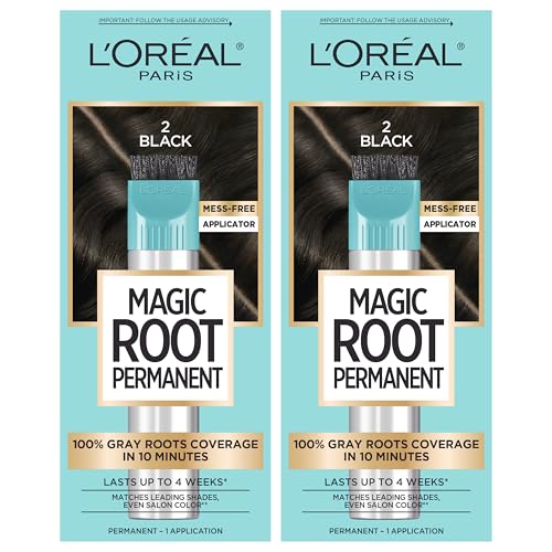 L'Oreal Paris Magic Root Permanent Hair Color Kit - 2 Black, Pack of 2
