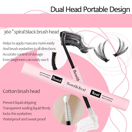 Lash Bond and Seal Kit - Waterproof Cluster Lash Glue 72h Hold