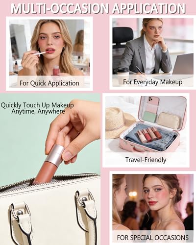 Cream Blush Stick with Silicone Brush – Matte Finish, Cheeks & Lips