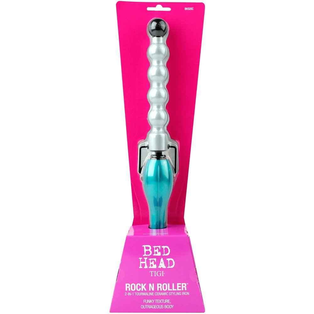 Bed Head Rock N Roller Clamp Free 2-in-1 Curling Wand | Round Barrel for Tousled Waves
