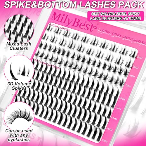 Bottom Lash Clusters with Spikes - Wispy D Curl Eyelash Extensions