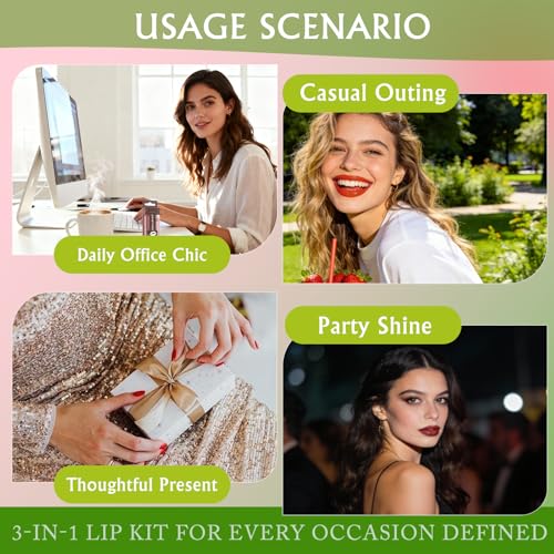 Nude Pink Lip Kit - Matte Lipstick, Lip Liner & Gloss Set