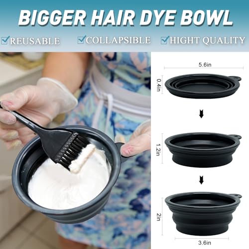 Xarchy 12-Piece Hair Dye Kit with Brush, Bowl & Clips