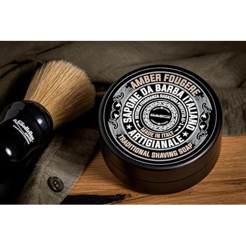 The Goodfellas¡¯ Smile AMBER FOUGERE (Lavender & Sandalwood) Italian Shaving Soap ? Classic Tallow Croap for Use with Shaving Brush, Razor & Traditional Wet Shave