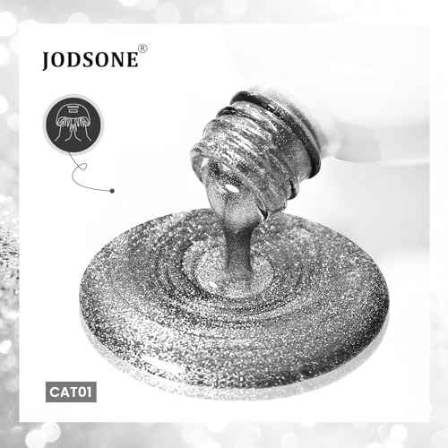 JODSONE 16.5ml Silver Cat Eye Gel Nail Polish Soak Off LED Gel Polish for Nail Art Manicure DIY Salon at Home Gift for Women