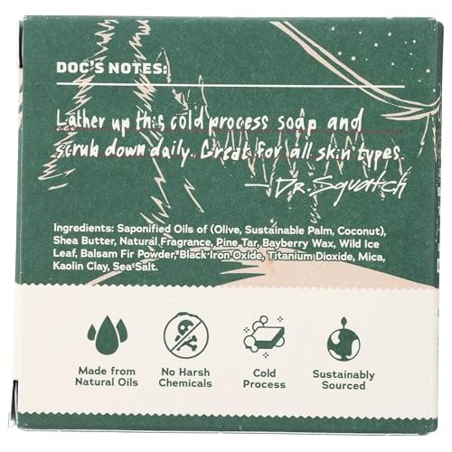 Dr Squatch Soap Bar Snowy Pine Tar, 5 oz