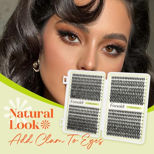 Manga Lash Clusters Natural Eyelash Clusters C Curl Cluster Eyelash Extensions 10-16mm Manga Individual Lashes 320 pcs Lightweight Lashes Clusters DIY at Home£¨40D False Lashes)