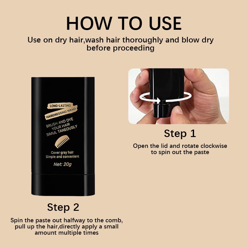 Hair Dye Comb for Gray Hair - Instant Color Touch Up