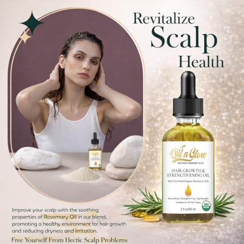 OilnGlow 9-in-1 Organic Peppermint Hair & Scalp Oil Leaves - Nourishing Thinning Hair Support