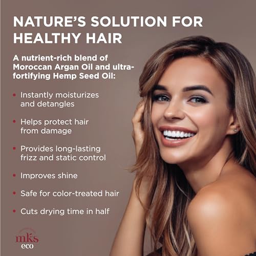 MKS eco X - Leave-In Treatment & Detangler - Moroccan Argan Oil, Hemp Seed Oil - Vegan & Cruelty Free