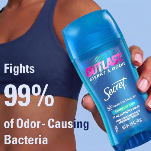 72-Hour Antiperspirant Deodorant for Women, Invisible Solid, Clean Scent, 2.6 oz (Pack of 2)