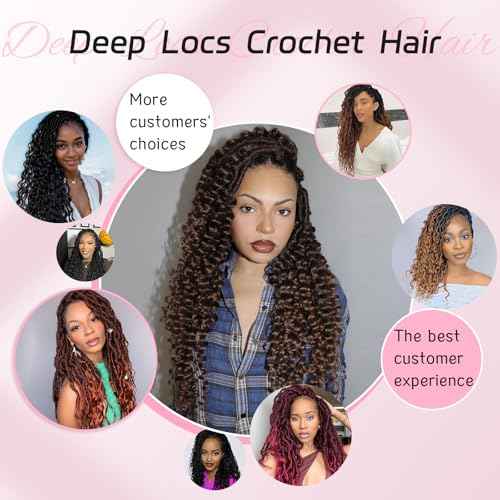 24 Inch 8 Packs Deep Faux Locs Crochet Hair Ombre Gray of Soft Locs with Curly Ends Perfect Pre Looped Deep Wavy Styles for Crochet Hair Black Women Embrace Your Beauty