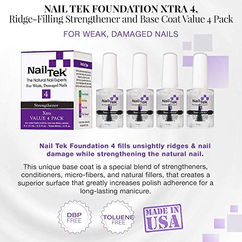 Nail Tek Xtra 4, Nail Strengthener for Weak and Damaged Nails, 0.5 oz, Value 4-Pack