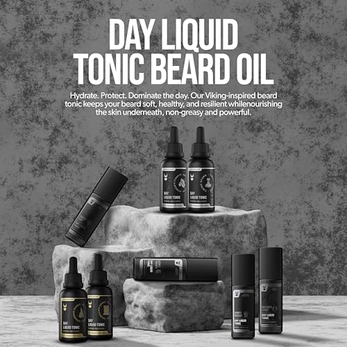 The Beard Struggle - Day Liquid Tonic Beard Oil - Platinum Collection, Surtr's Fury - Beard Oil for Men - Moisturize, Softens Hair, Reduces Itch - Day Time Beard Growth Oil (1.35 Fl oz)