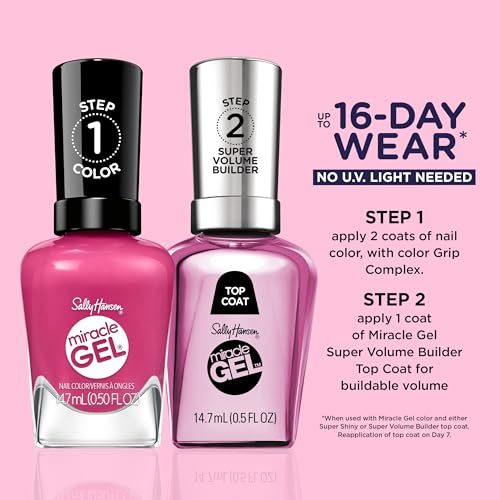 Sally Hansen Miracle Gel Nail Polish - 350 Work Hard, Play Pink (Bright Pink)