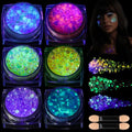 Teenitor Glow in The Dark Glitter Gel – 6 Colors UV Black Light