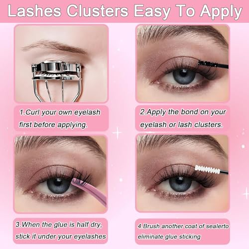 DIY Cluster Lash Extensions Kit - Mix 30D-100D 8mm-16mm