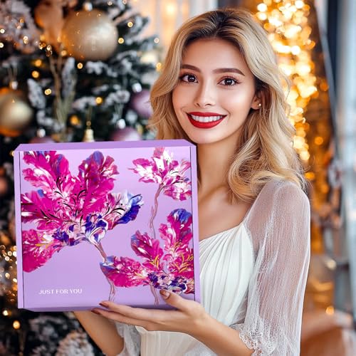 Purple Spa Gift Basket for Women with Flannel Blanket