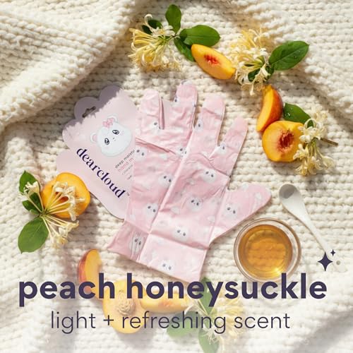 Dearcloud Peach Honeysuckle Hand Mask 3-Pack with Shea Butter & Glycolic Acid