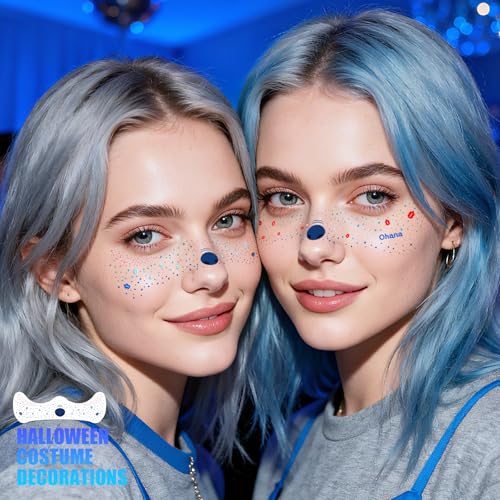 Glitter Freckle Temporary Tattoos - Waterproof Face Stickers, 8 Sheets