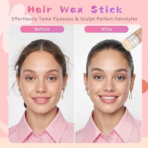 Hair Wax Stick Accessories, 500 PCS Clear Hair Elastics for Kids Women, 3 Pcs Hair Brush for Girls, 2 Hair Loop Styling Tools