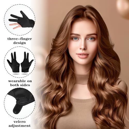 Heat Resistant 3-Finger Gloves for Hair Styling & Curling Iron