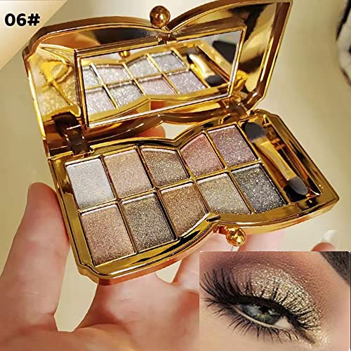 Glitter Eyeshadow Palette 10 Colors Waterproof Shimmer