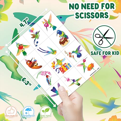 96 Hummingbird Temporary Tattoos for Kids - Party Favors
