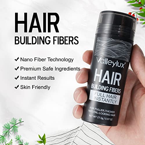 Hair Fibers for Thinning Hair - Natural Formula Hair Fibers, Hair Building Fibers for Thickening Hair, Instant Thicker Fuller Hair, Hair Fibers for Men & Women