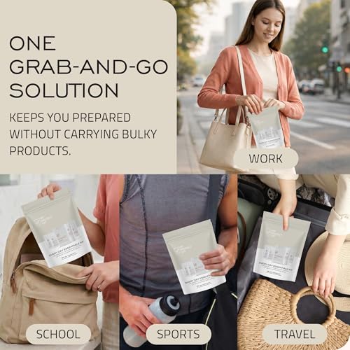 Travel Hygiene Kit - 8-Piece Personal Care Set with Wipes & Deodorant