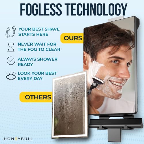 HONEYBULL Fogless Shower Mirror with Water Tank for Shaving