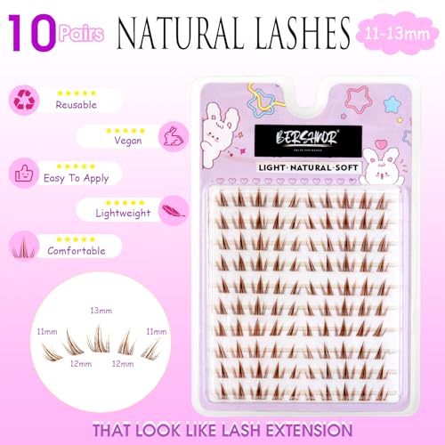 Brown Manga Doll Eye Lash Clusters - DIY Extensions