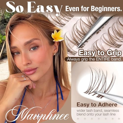 Brown Lash Clusters 8-14MM Clear Band Eyelashes