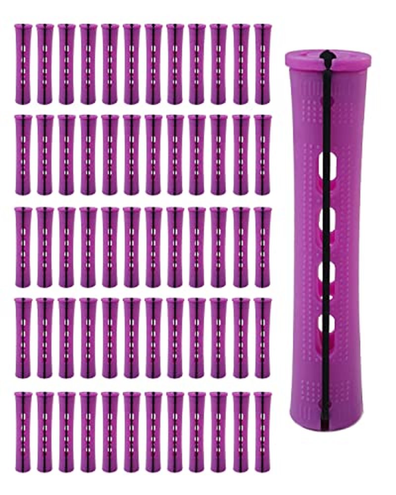 60-Piece Perm Rods Set for Natural Hair - 0.75" Plastic Rollers