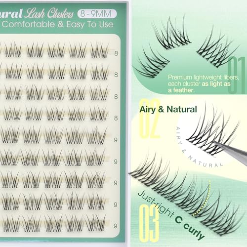 Short Lash Clusters 8-9MM Natural Wispy Eyelash Extensions