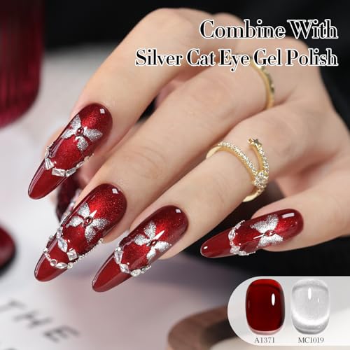 Double Rhythm 15ML Dark Burgundy Gel Polish Jelly Red-A1371 for Manicure & Nail Art