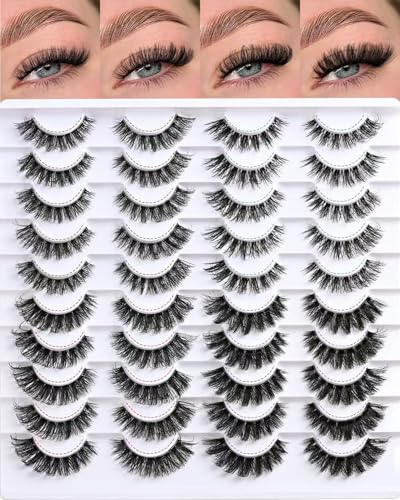 Cat Eye False Eyelashes - 20 Pairs Wispy Demi Lash Set