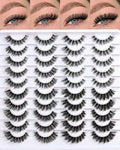 Cat Eye False Eyelashes - 20 Pairs Wispy Demi Lash Set