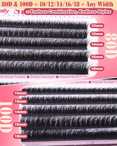 SIY Lash Extension Clusters 10-18MM Volume DIY Eyelash
