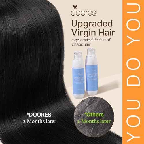 DOORES Clip in Hair Extensions, Jet Black 14 Inch 7pcs 120g, Thick Remy Human Hair Extensions Clip in Real Natural Straight