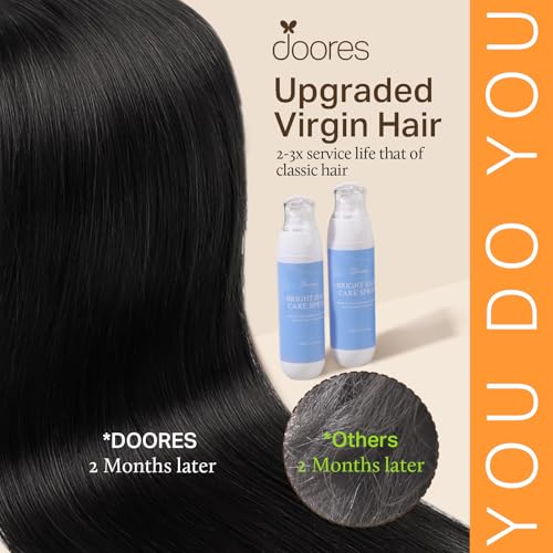DOORES Clip in Hair Extensions 20" Jet Black 7pcs 120g