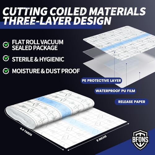 Waterproof Tattoo Aftercare Bandages - 6" x 4.4 Yards, Clear Film