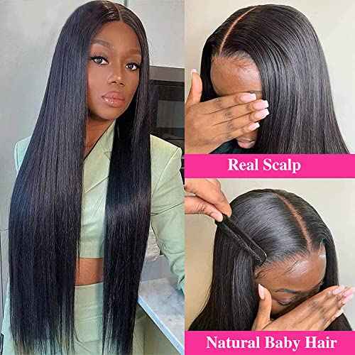 CHEETAHBEAUTY V Part Wigs Human Hair 16 Inch No Leave Out Lace Front Wigs Upgrade U Part Wigs Brazilian Virgin Straight Human Hair Wigs for Women 180% Density Natural Color