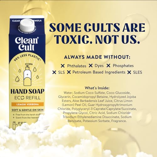 Cleancult Liquid Hand Soap Refill - Wild Lavender - Moisturizes Dry & Sensitive Skin - Made with Aloe Vera & Lavender Essential Oils - Eco Friendly - Paper-Based Packaging - 32 oz/1 Pack