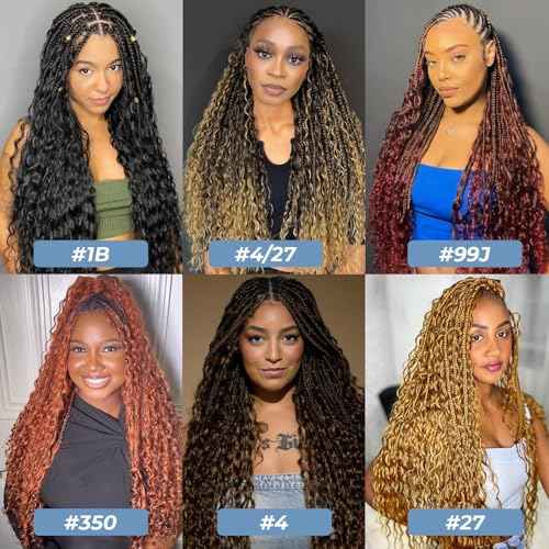 P4 Boho Braids 24 Inch 2 Bundles 100g Water Wave Knotless Braids (12A)